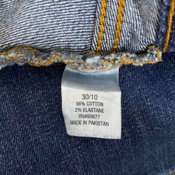 Stylus Boyfriend Crop Jeans Size 10 Distressed Stretch Denim Whiskering - Picture 9 of 11